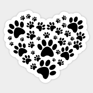 A heart of paws Sticker